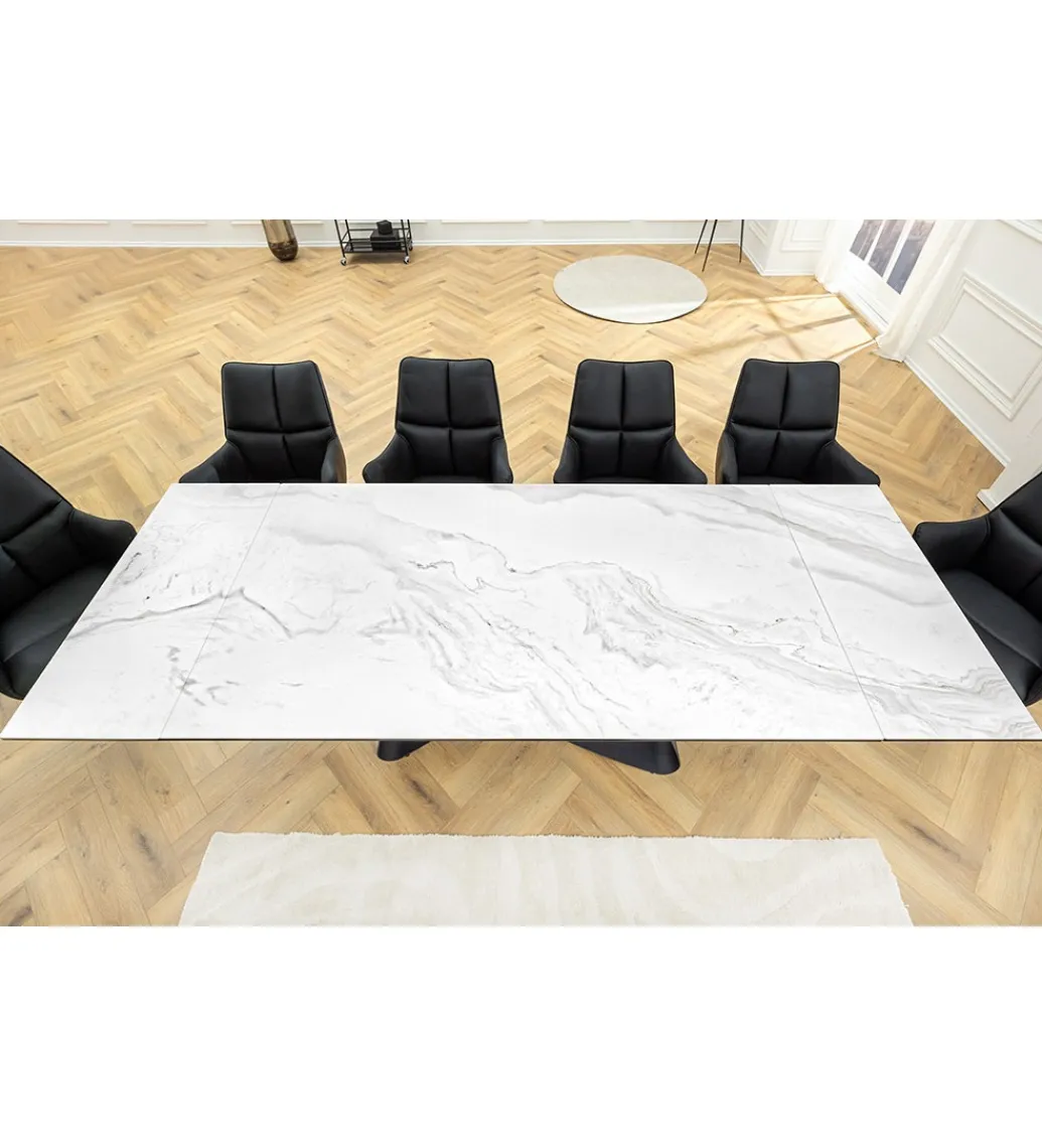 Stół rozkładany AMININ 180 cm - 260 cm ceramika w optyce białego marmuru*Invicta Interior Discount