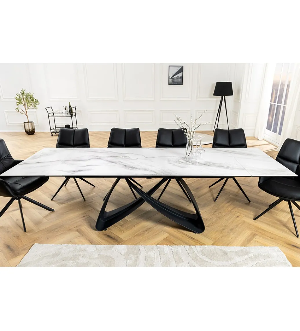 Stół rozkładany AMININ 180 cm - 260 cm ceramika w optyce białego marmuru*Invicta Interior Discount
