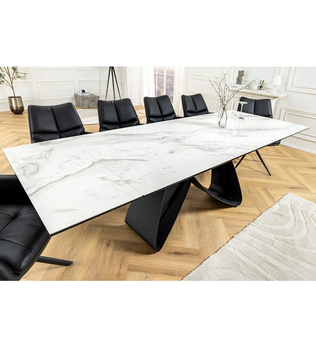 Stół rozkładany AMININ 180 cm - 260 cm ceramika w optyce białego marmuru*Invicta Interior Discount