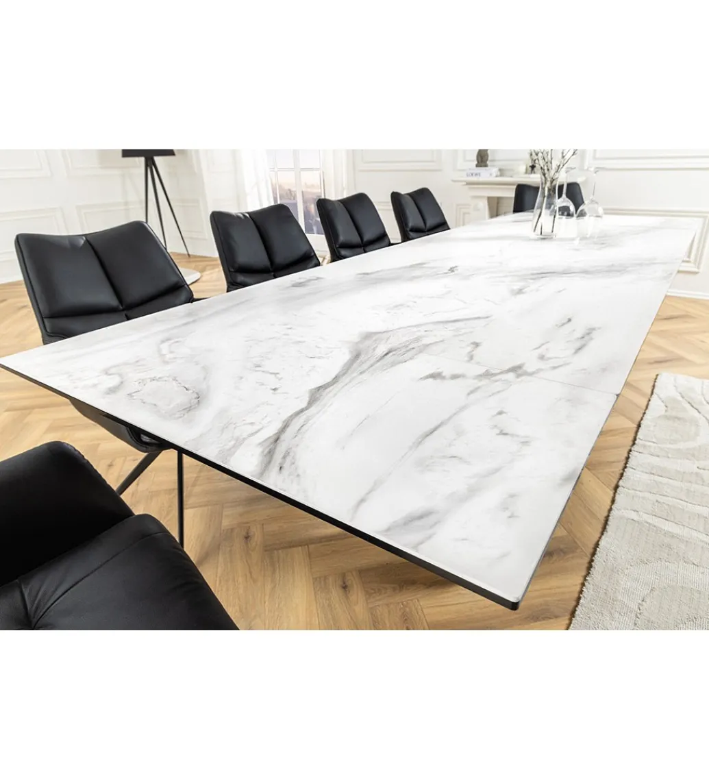 Stół rozkładany AMININ 180 cm - 260 cm ceramika w optyce białego marmuru*Invicta Interior Discount
