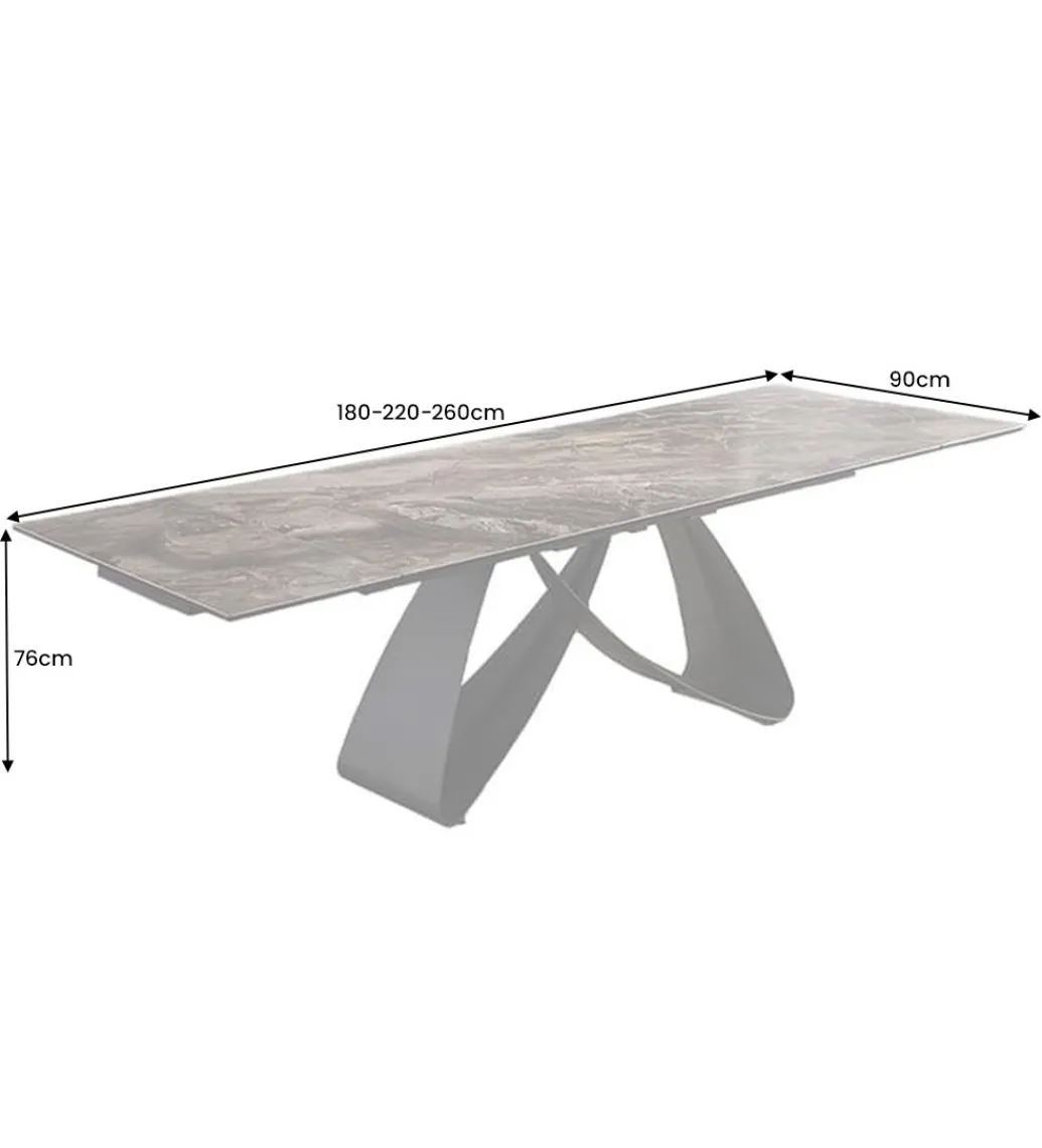 Stół rozkładany AMININ 180 cm - 260 cm ceramika w optyce marmuru*Invicta Interior Sale