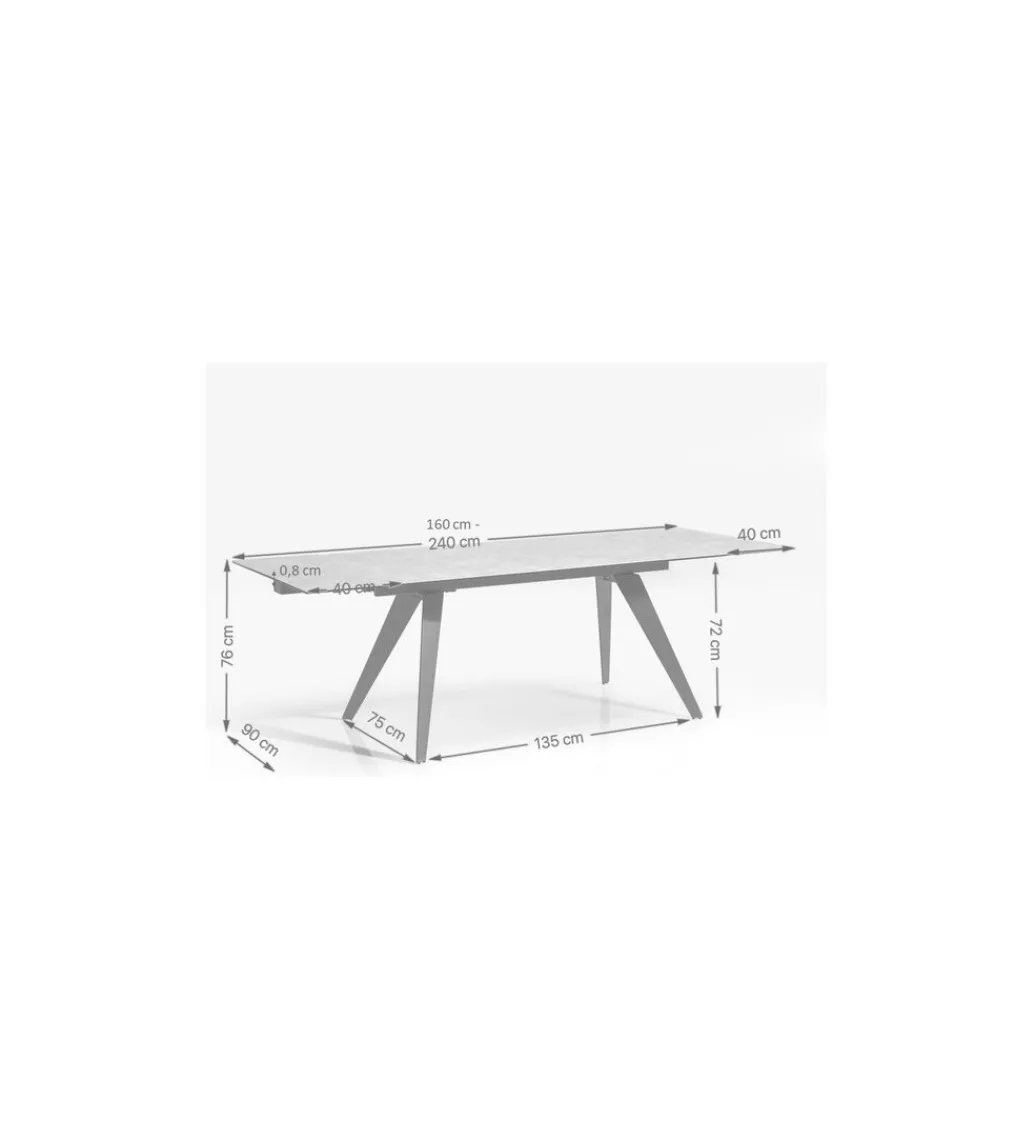 Stół rozkładany AMSTERDAM od 160 do 240 cm ceramika czarna szkło*KDesign Clearance