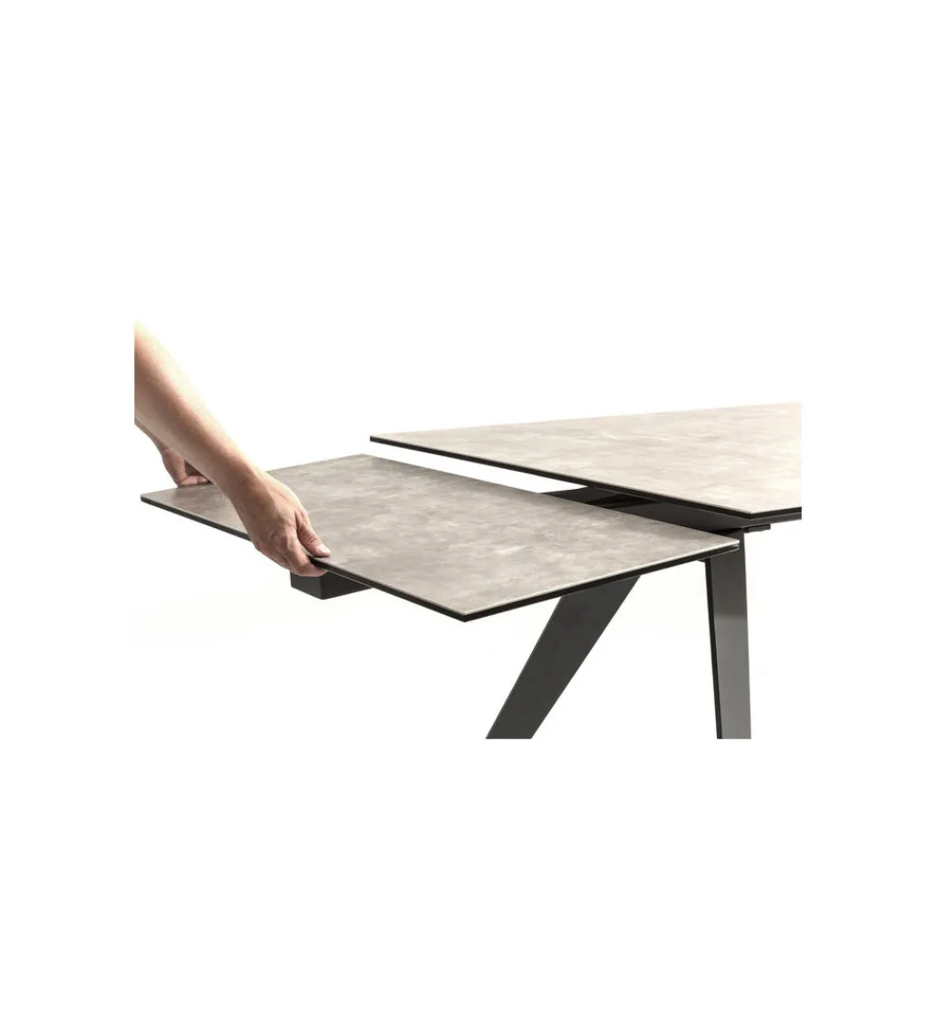 Stół rozkładany AMSTERDAM od 160 do 240 cm ceramika czarna szkło*KDesign Clearance