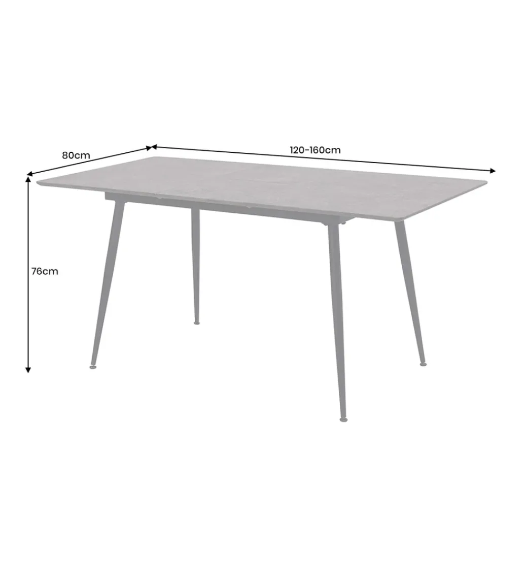 Stół rozkładany APARTMENT od 120 do 160 cm szary*Invicta Interior Outlet