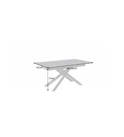 Stół Rozkładany ARKANSAS 160 Cm - 200 Cm ceramika w optyce antracytowego marmuru*Invicta Interior Discount