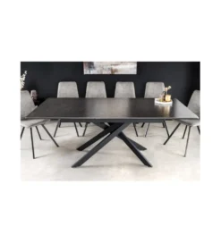 Stół Rozkładany ARKANSAS 160 Cm - 200 Cm ceramika w optyce antracytowego marmuru*Invicta Interior Discount