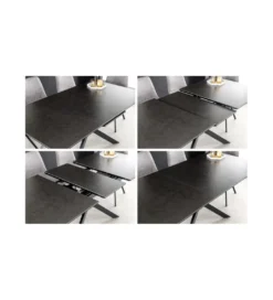 Stół Rozkładany ARKANSAS 160 Cm - 200 Cm ceramika w optyce antracytowego marmuru*Invicta Interior Discount
