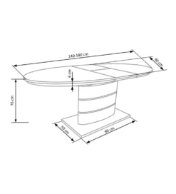 Stół rozkładany ASPEN 140 cm - 180 cm biały*Halmar Outlet