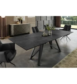 Stół rozkładany ATLAS 160 do 200 cm ceramika w optyce marmuru grafit*Invicta Interior Best