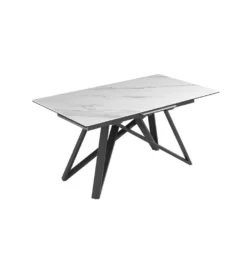 Stół rozkładany ATLAS 160 do 200 cm ceramika biała*Invicta Interior