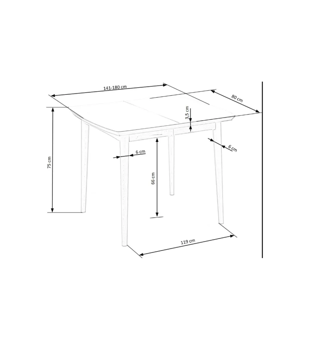 Stół rozkładany BARRET 90 cm - 190 cm biały*Halmar Outlet