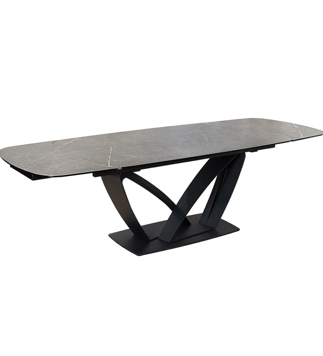 Stół rozkładany BLACKLIGHT 180 cm - 260 cm ceramika w optyce grafitowego marmuru*Invicta Interior Sale