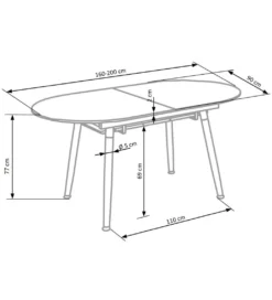 Stół rozkładany CALIBER 160 cm - 200 cm biały*Halmar Hot