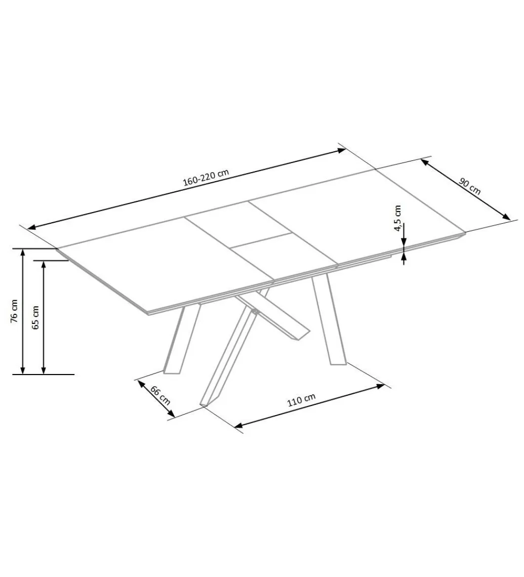 Stół rozkładany CAPITAL 160 cm - 200 cm w kolorze dąb złoty*Halmar Best