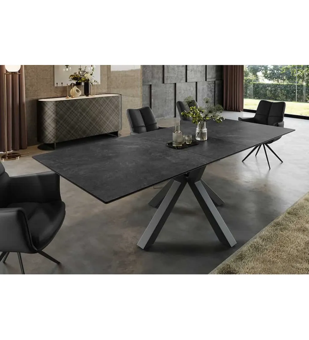 Stół rozkładany ceramiczny ETERNITY 160 do 200 cm grafitowo-szary*Invicta Interior Online