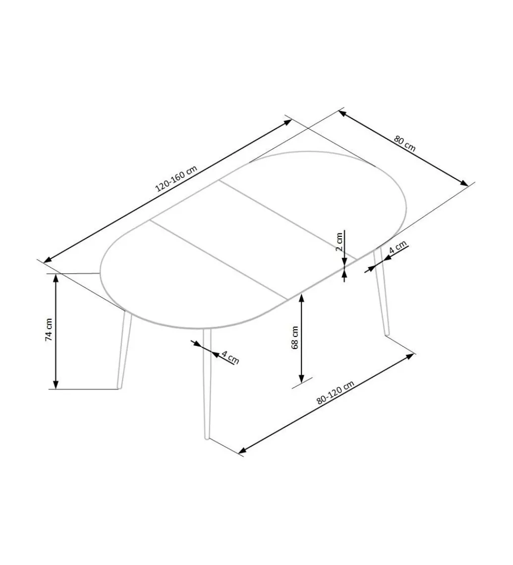 Stół rozkładany COLORADO 120 cm - 160 cm w kolorze dąb złoty*Halmar Clearance
