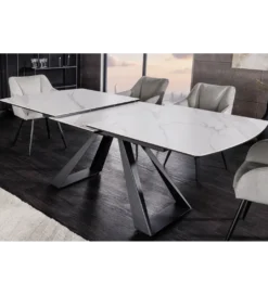 Stół rozkładany CONCORD 180 do 230 cm ceramika w optyce białego marmuru*Invicta Interior Best