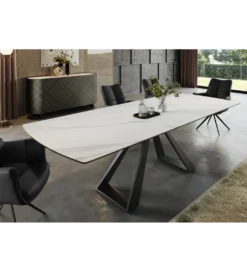 Stół rozkładany CONCORD 180 do 230 cm ceramika w optyce białego marmuru*Invicta Interior Best