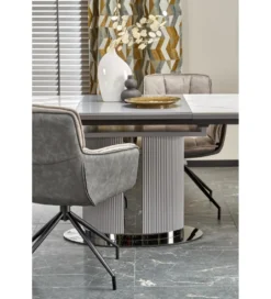 Stół rozkładany DANCAN 160 cm - 220 cm ceramika w optyce białego marmuru*Halmar Discount