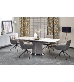 Stół rozkładany DANCAN 160 cm - 220 cm ceramika w optyce białego marmuru*Halmar Discount