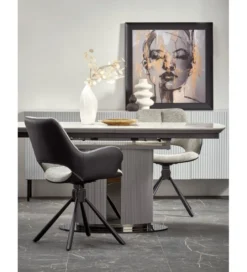Stół rozkładany DANCAN 160 cm - 220 cm ceramika w optyce białego marmuru*Halmar Discount
