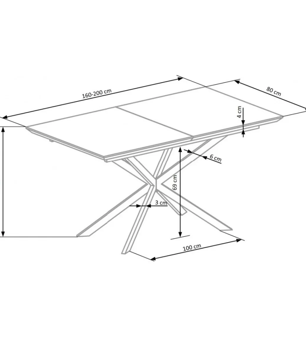 Stół rozkładany Diesel 160 cm - 200cm ceramika w optyce białego marmuru*Halmar New