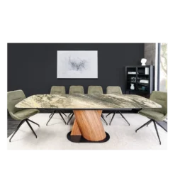 Stół rozkładany ELEMENTS od 180 do 260 cm blat ceramika w optyce marmuru*Invicta Interior Sale