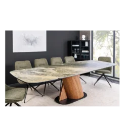 Stół rozkładany ELEMENTS od 180 do 260 cm blat ceramika w optyce marmuru*Invicta Interior Sale