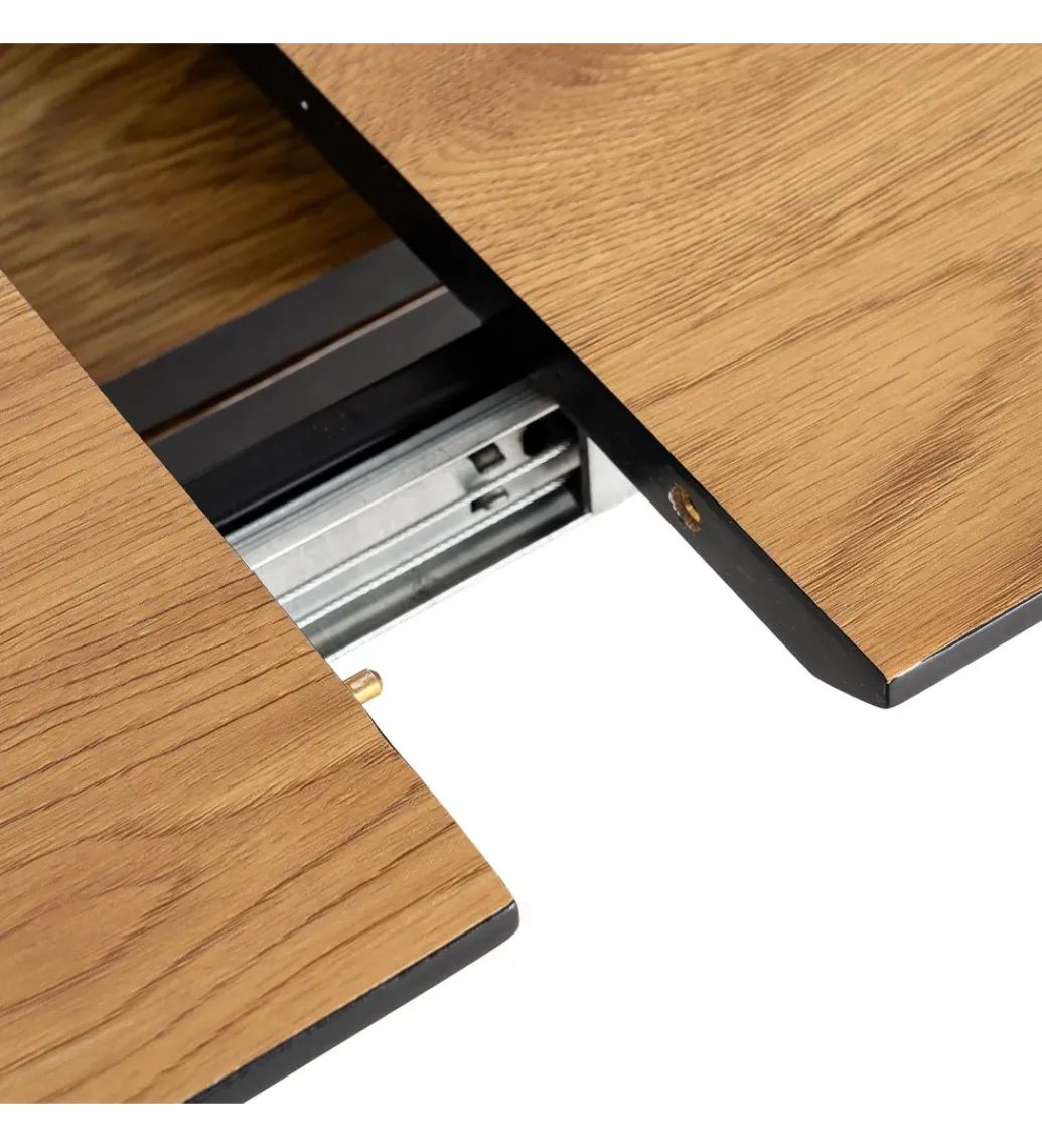 Stół rozkładany ESTANDNO od 120 do 160 cm naturalny czarny*Zona-Design Discount