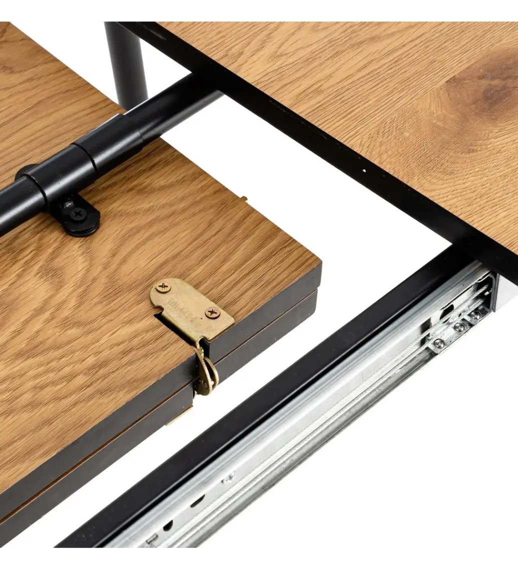 Stół rozkładany ESTANDNO od 120 do 160 cm naturalny czarny*Zona-Design Discount