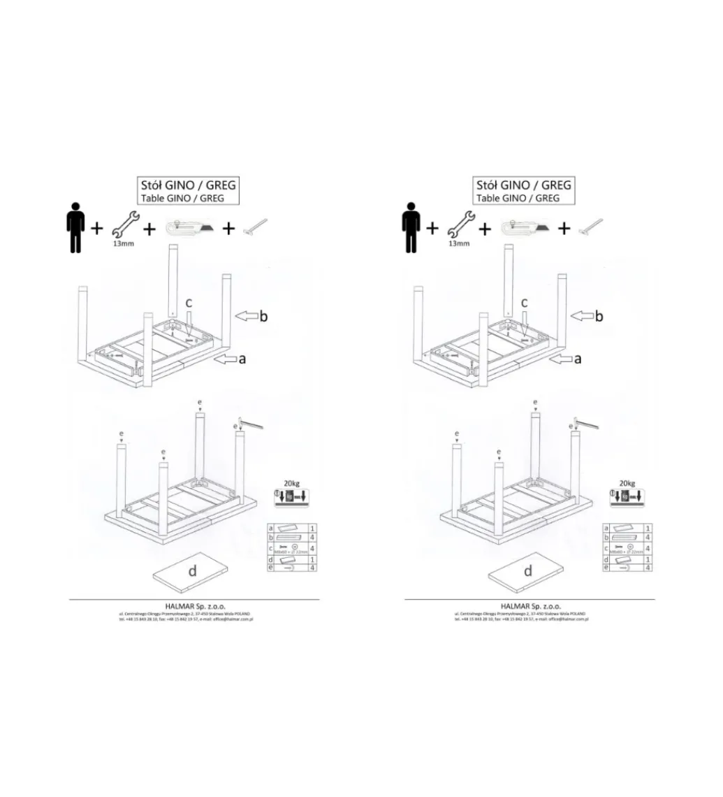 Stół rozkładany GINO 100 cm - 135 cm biały*Halmar Clearance