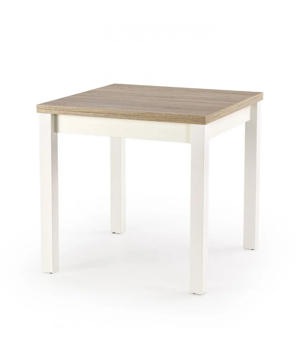 Stół rozkładany GRACJAN 80 cm - 160 cm w kolorze dąb sonoma z kolorem białym*Halmar Online