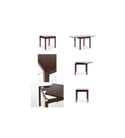 Stół rozkładany GRACJAN 80 cm - 160 cm w kolorze ciemny orzech*Halmar Sale