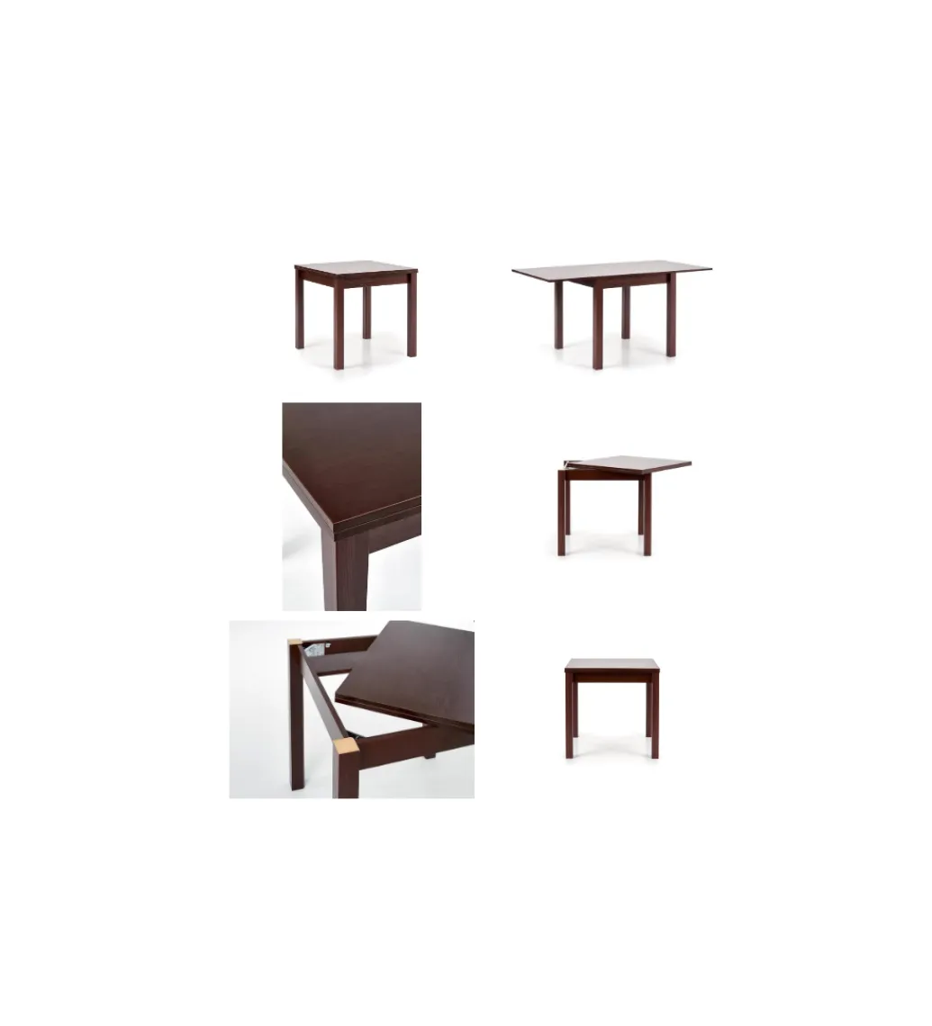 Stół rozkładany GRACJAN 80 cm - 160 cm w kolorze ciemny orzech*Halmar Sale