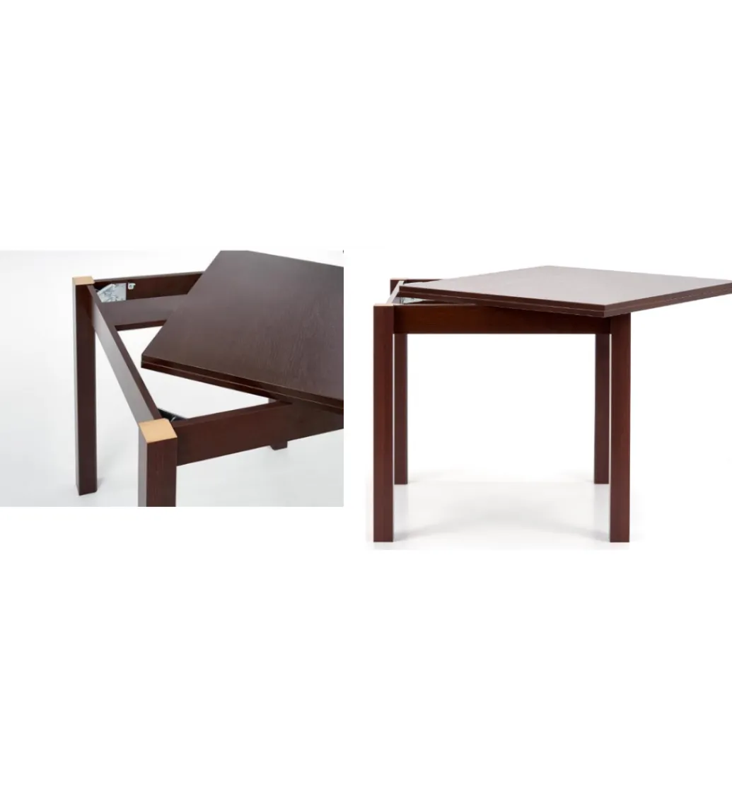 Stół rozkładany GRACJAN 80 cm - 160 cm w kolorze ciemny orzech*Halmar Sale