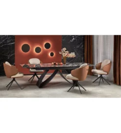 Stół rozkładany HILARIO 180 cm - 260 cm ceramika w optyce czarnego marmuru*Halmar Discount