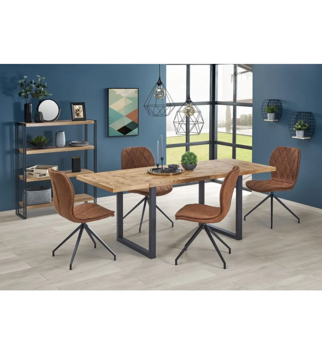 Stół rozkładany HORUS 126 cm - 206 cm w kolorze dąb jasny*Halmar Discount