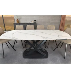 Stół rozkładany INCEPTION od 130 do 190 cm ceramiczny blat w optyce marmuru*Invicta Interior Clearance