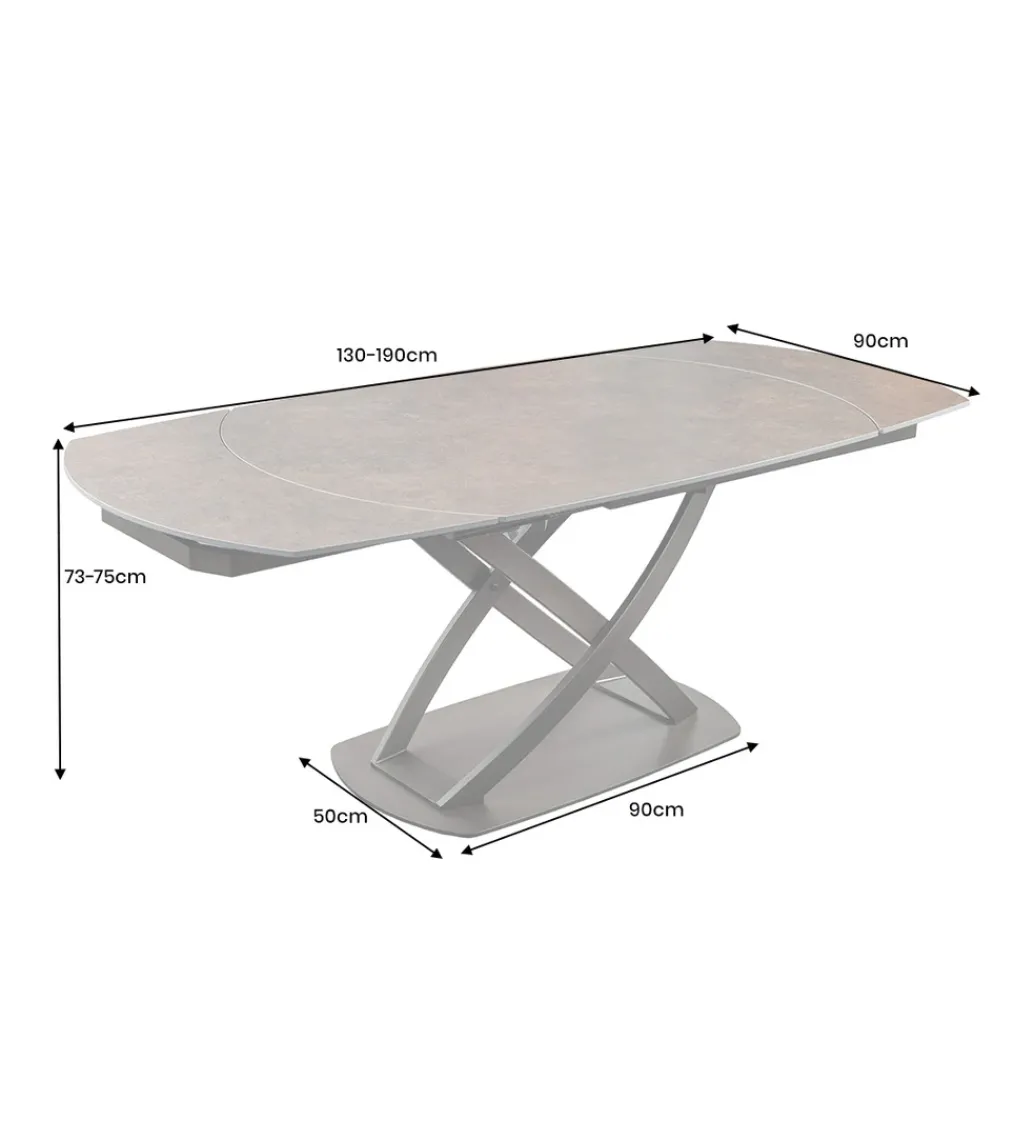 Stół rozkładany INCEPTION od 130 do 190 cm ceramiczny blat*Invicta Interior