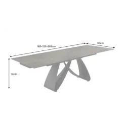 Stół rozkładany INFINITY 180 cm 220 cm 260 cm rdzawoczarny ceramika*Invicta Interior New