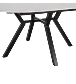 Stół rozkładany JAMEOX 120 cm czarny blat ceramika w optyce marmuru*Zona-Design Best