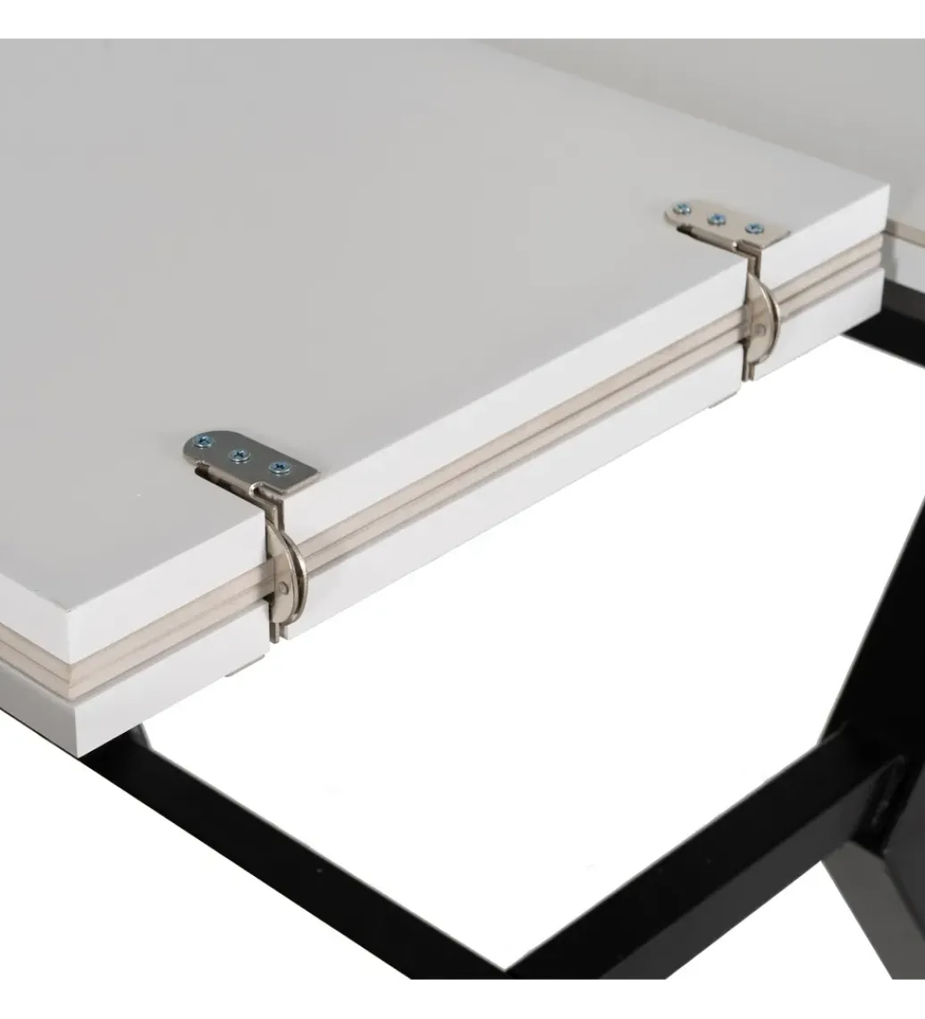 Stół rozkładany JAMEOX 120 cm czarny blat ceramika w optyce marmuru*Zona-Design Best
