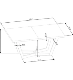 Stół rozkładany MASSIVE 160 cm - 250 cm w kolorze dąb*Halmar Sale