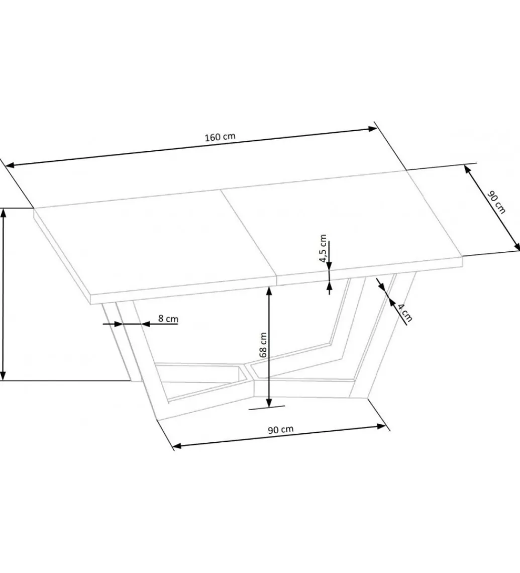 Stół rozkładany MASSIVE 160 cm - 250 cm w kolorze dąb*Halmar Sale