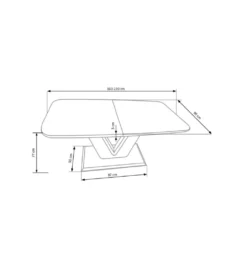 Stół rozkładany MISTRAL 160 cm - 220 cm biały*Halmar Clearance
