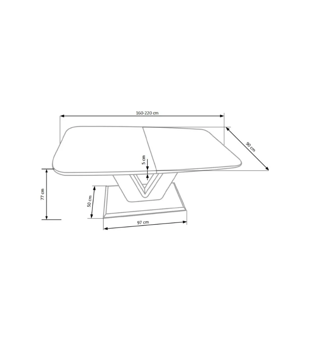 Stół rozkładany MISTRAL 160 cm - 220 cm biały*Halmar Clearance