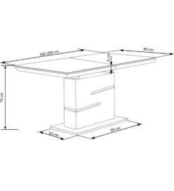 Stół rozkładany MONACO 160 cm - 220 cm biały*Halmar Outlet