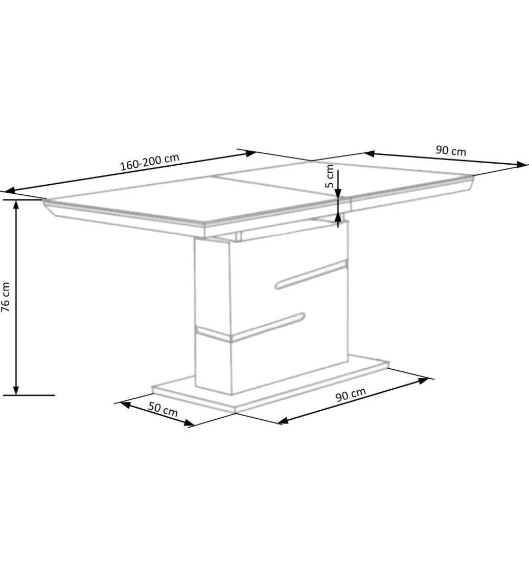 Stół rozkładany MONACO 160 cm - 220 cm biały*Halmar Outlet