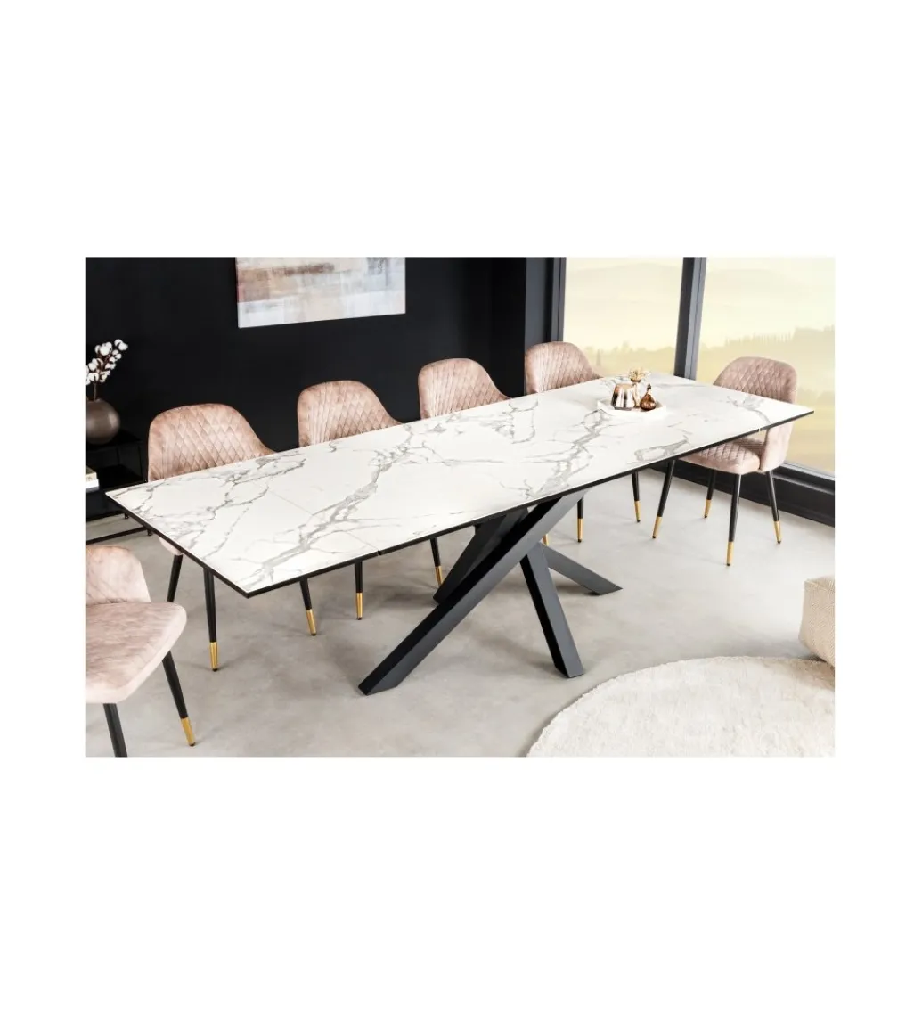 Stół rozkładany MONTREAL Marvelous 180 Cm - 220 Cm - 260 cm Ceramika W Optyce białego Marmuru*Invicta Interior Online