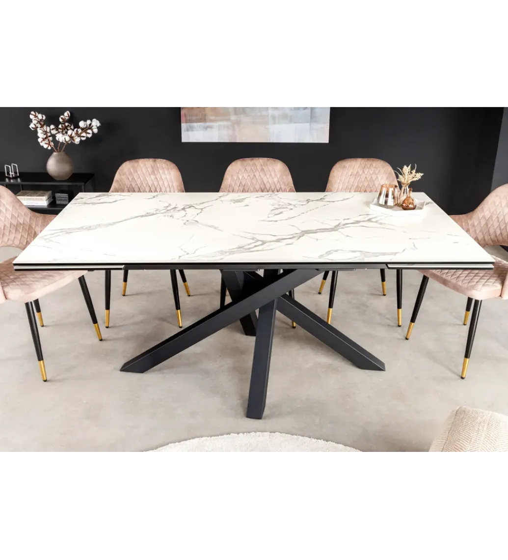 Stół rozkładany MONTREAL Marvelous 180 Cm - 220 Cm - 260 cm Ceramika W Optyce białego Marmuru*Invicta Interior Online